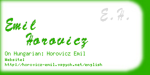 emil horovicz business card